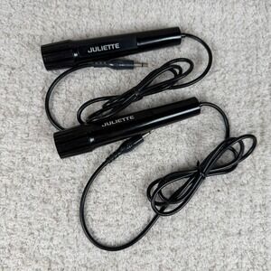 Vintage Juliette Handheld Microphones Pair Black 3.5mm Jack Wired Karaoke Lo-Fi